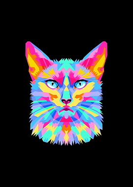 Colorful Cat Portrait