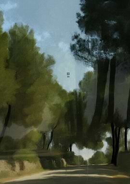 Forest Road Painting