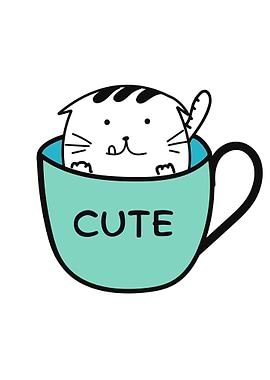 Cute Cat in Mug