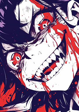 Anime Character with Bloody Mouth