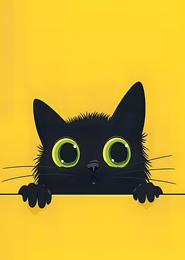 Black Cat Peeking