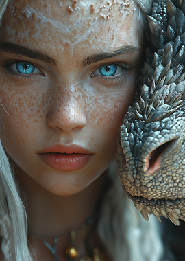 Dragon and Woman Portrait