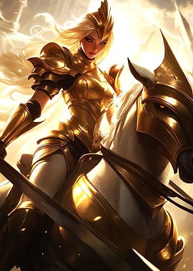 Golden Warrior on Horseback