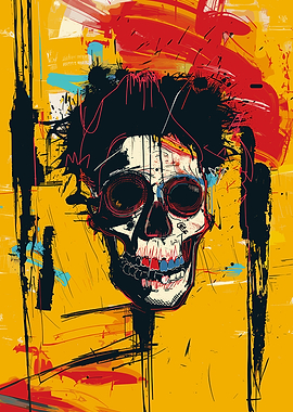 Skull Graffiti Street Art Style