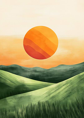 Sunset Over Hills