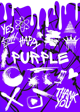 Purple Graffiti Art