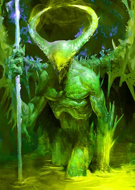 Green Demon with Halo