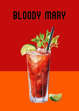 Bloody Mary Cocktail Poster | Classic Bar Wall Art