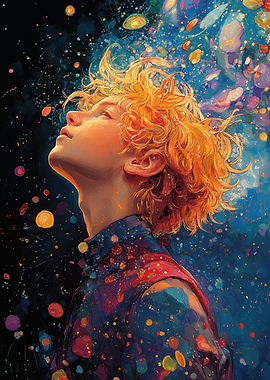 Young Man Gazing at Stars