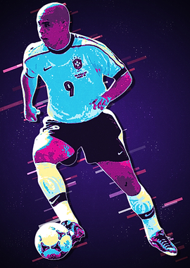 Ronaldo Nazario Retro Art