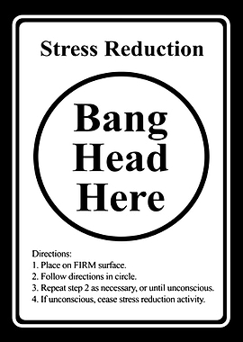 Bang Head Here Stress Reduction Funny