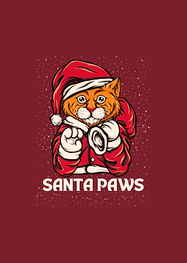 Santa Paws Cat Christmas