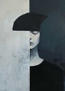 Woman in Black and White