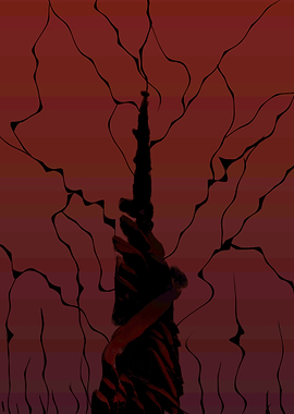 Abstract Tower in Red