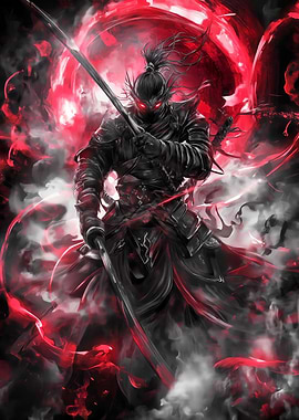 Samurai Warrior in Red