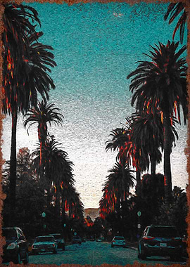Palm Tree Sunset Street