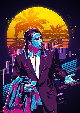 confusing travolta meme Retro Art