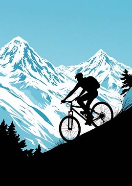 Mountain Biking Silhouette