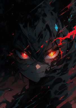 Anime Character with Red Eyes