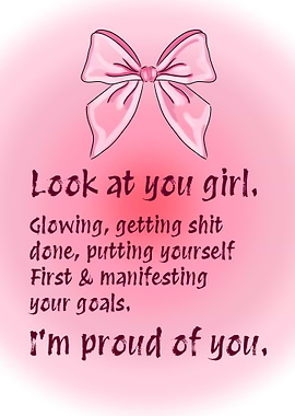 Pink Bow & Encouraging Quote
