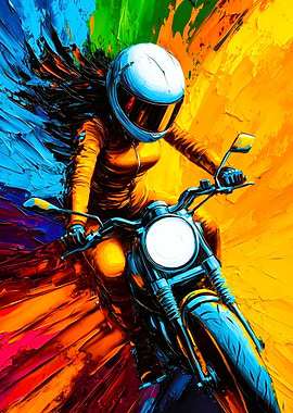 Woman Riding Motorcycle