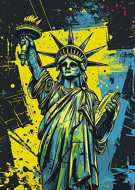 Statue of Liberty Graffiti Skull Art