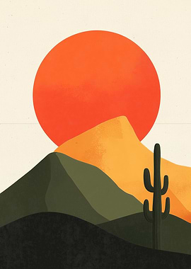 Desert Sunset Landscape