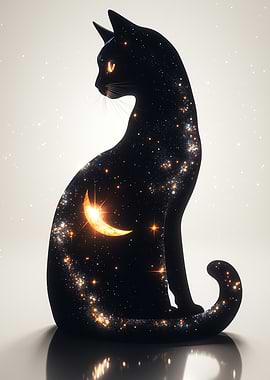 Cosmic Cat Silhouette