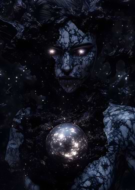 Dark Fantasy Woman with Orb