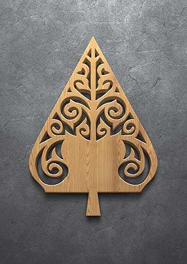 Intricate Wooden Leaf Design