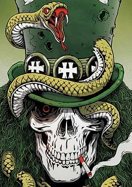 Skull with Snake and Hat