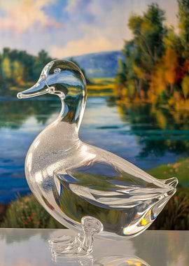 Crystal Duck Figurine