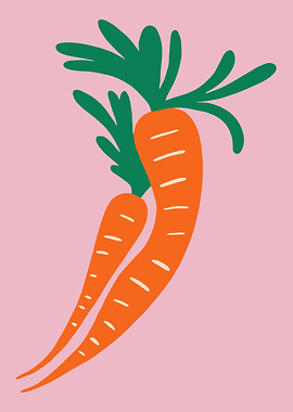 Two Carrots Illustration