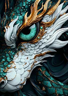 Kintsugi Dragon Eye Close-Up