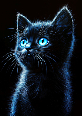 Cute Blue-Eyed Kitten