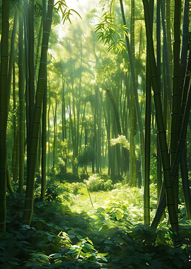Bamboo Forest Sunlight