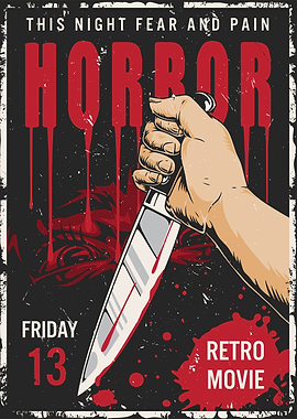 ミュージシャン WACKO MARIA Retro Horror Poster ArtPrint fposter,medium,wall_texture,