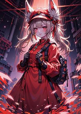 Anime Girl in Red Outfit