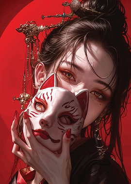 Kitsune Mask Woman