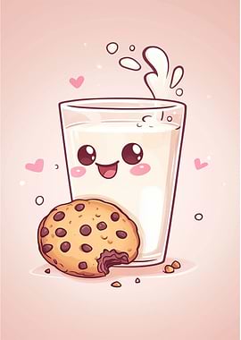 Cute Milk and Cookie