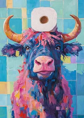 Bull with Toilet Paper