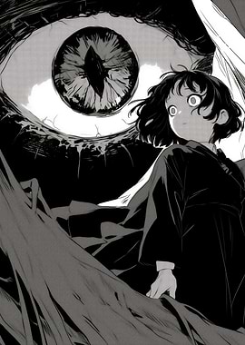 Anime Girl and Giant Eye