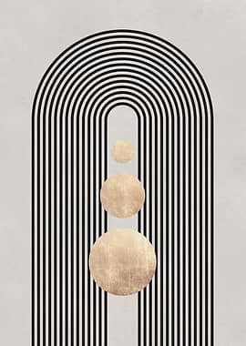 Abstract Gold and Black Arch