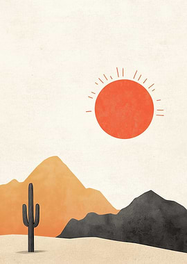 Desert Sunset Minimalist Art