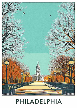 Philadelphia City Hall Illustration