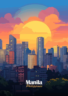 Manila Skyline Sunset