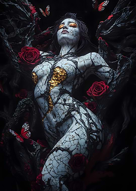 Woman in Vines and Roses