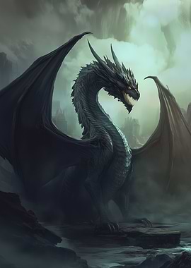 Black Dragon Fantasy Art