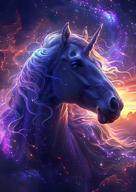 Mystical Unicorn in Space