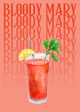 Bloody Mary Watercolor